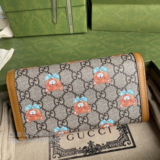 Gucci专柜新款女包, 古驰GG Supreme泰迪熊翻盖式钱包 Gucci长夹 647786  gdj1624